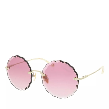 Chlo ROSIE rimless rounded metal sunglasses GOLD GOLD PINK