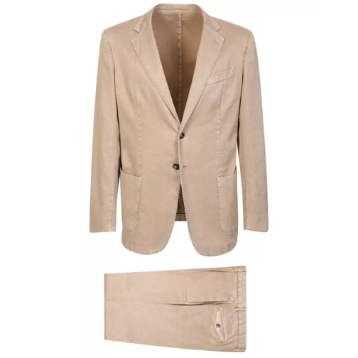 Dell'oglio Beige Linen Suit Neutrals 