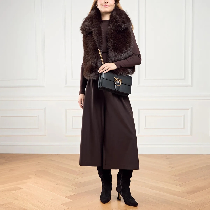 Pinko Tote Love One Classic Slouchy Fl Nero-Antique Gold(Image 3)