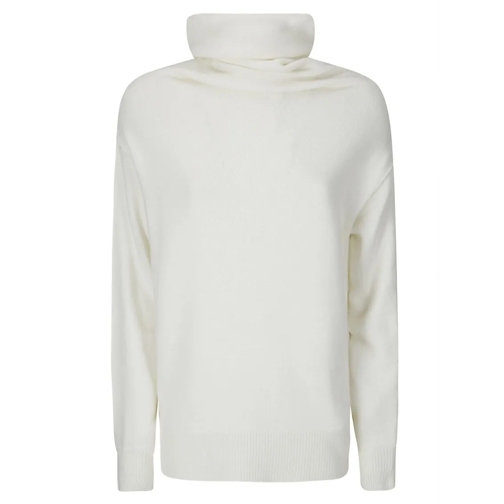 STEFANO MORTARI Rollkragenpullover Zip Detail Turtleneck Sweater White