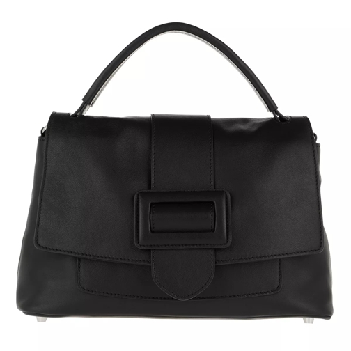 Abro Lotus Handle Bag Black/Nickel Crossbody Bag