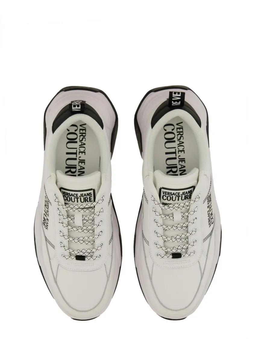 Thumbnail - Versace Jeans Couture Low-Top Sneaker - Leather Sneakers With Textured Finish And Metallic - Gr. 42 (EU) - in Weiß - für...