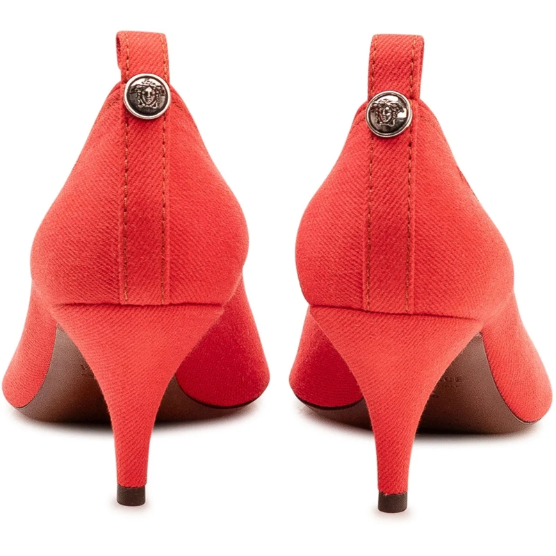 Versace Pumps Decollete con Punta Affusolata e Tacco Medio rot(Image 3)