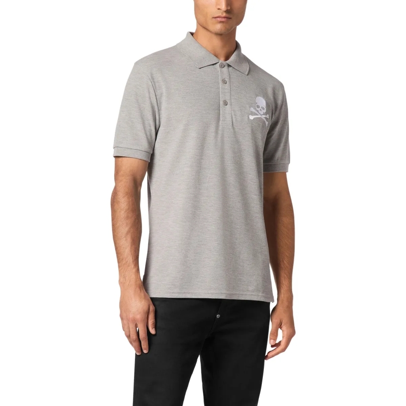 Philipp Plein Top Poloshirt Skull&Bones grau(Image 3)