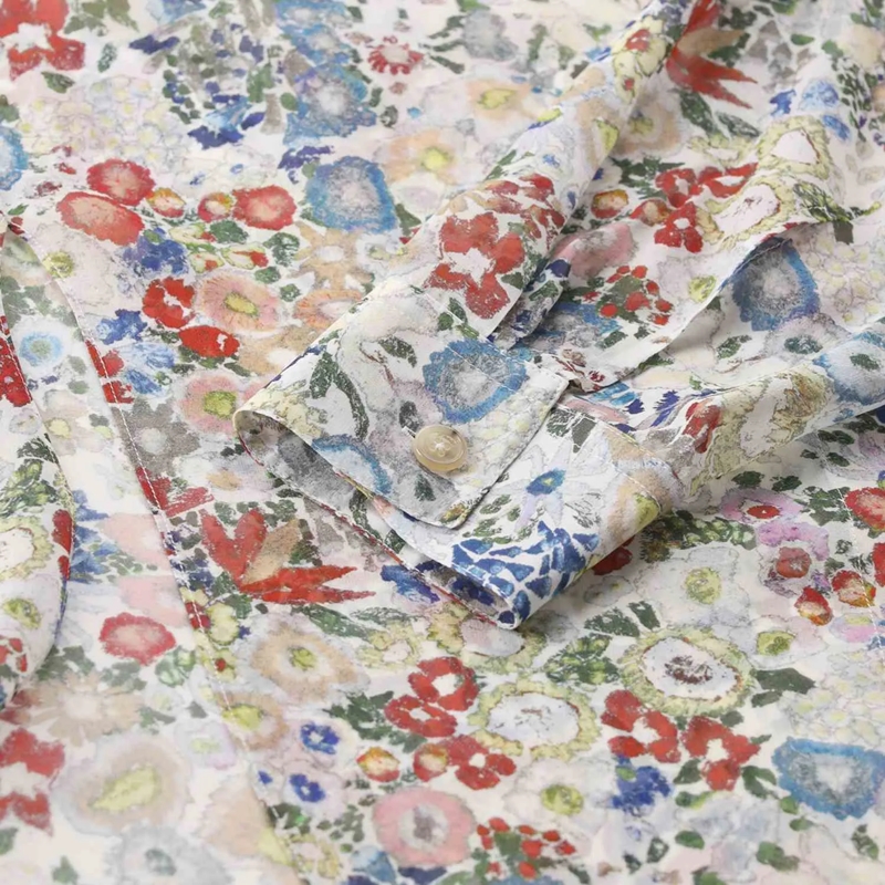 Khaite Bluse Bluse Goya mit Blumenprint Creme(Image 5)