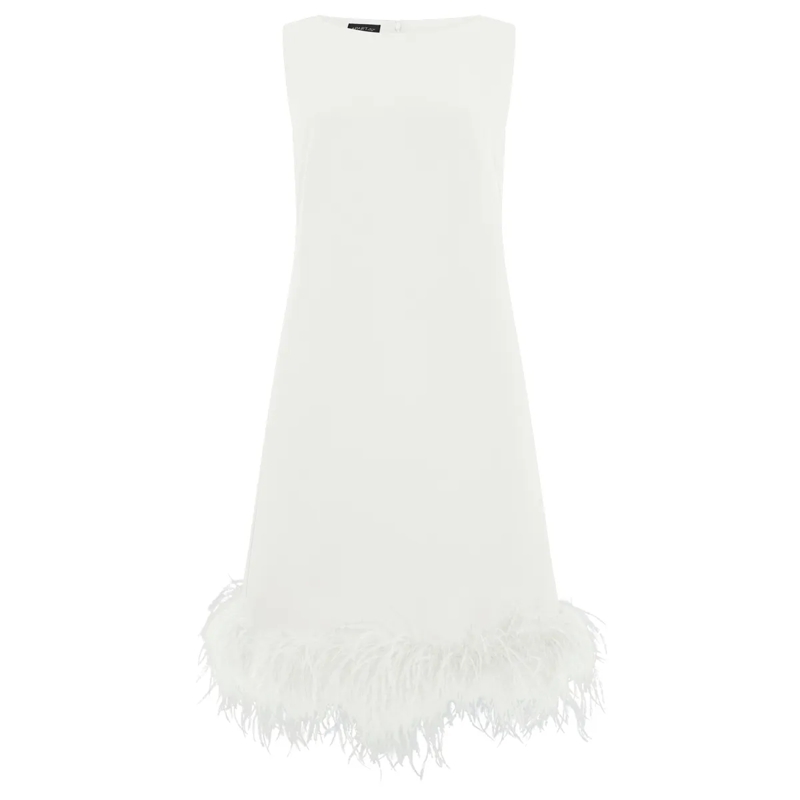 Apart Midikleid Kleid mit Federn creme