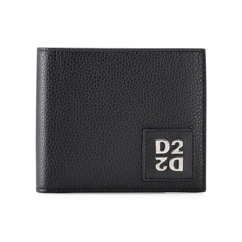 Dsquared2 Geldbörse Portemonnaie Upside Down aus Kalbsleder schwarz