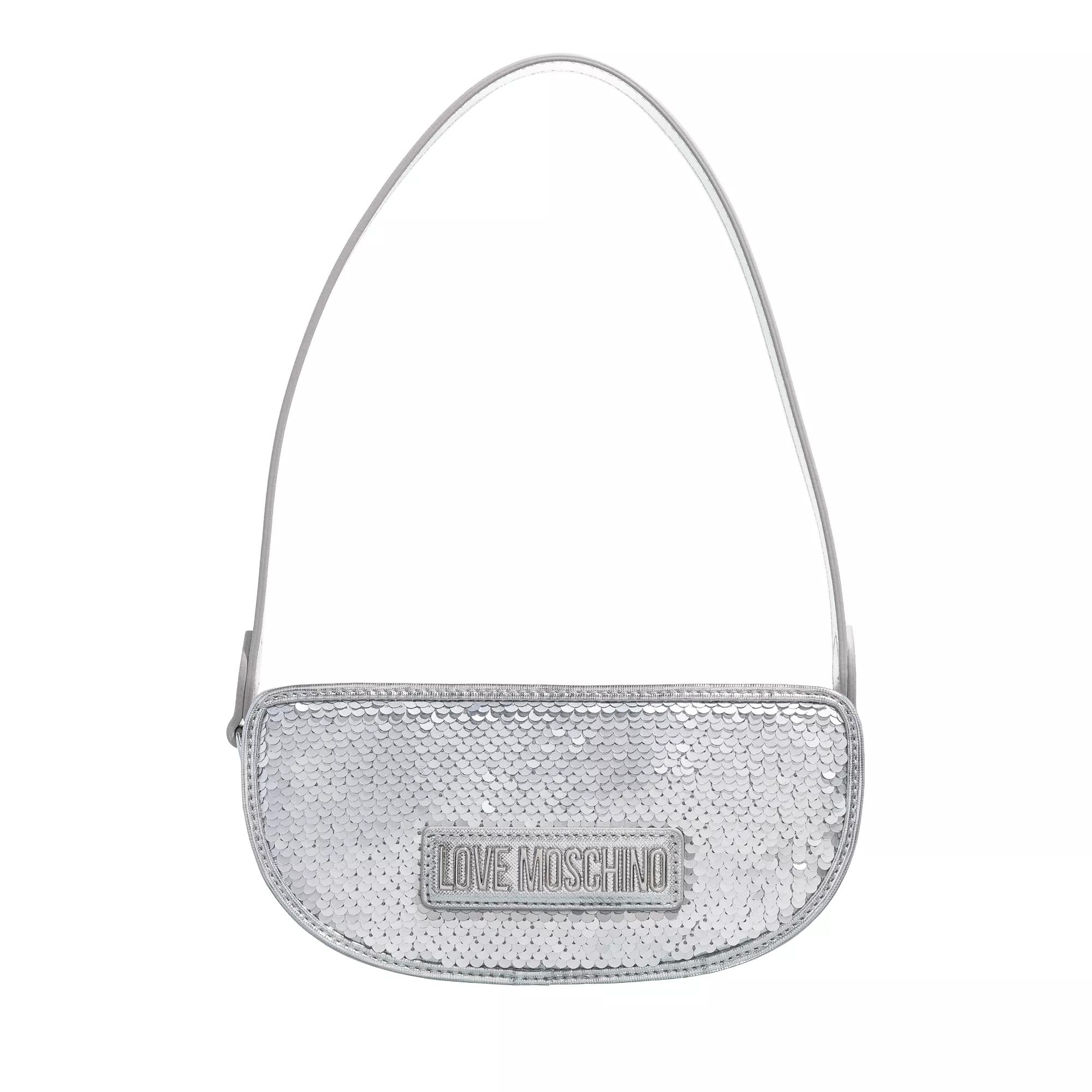 Love Moschino Sparkling Items Silver Crossbody Bag