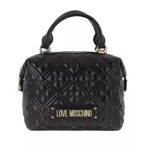 Love Moschino Logo Tote Bag Quilted Nappa Nero Rymlig shoppingväska