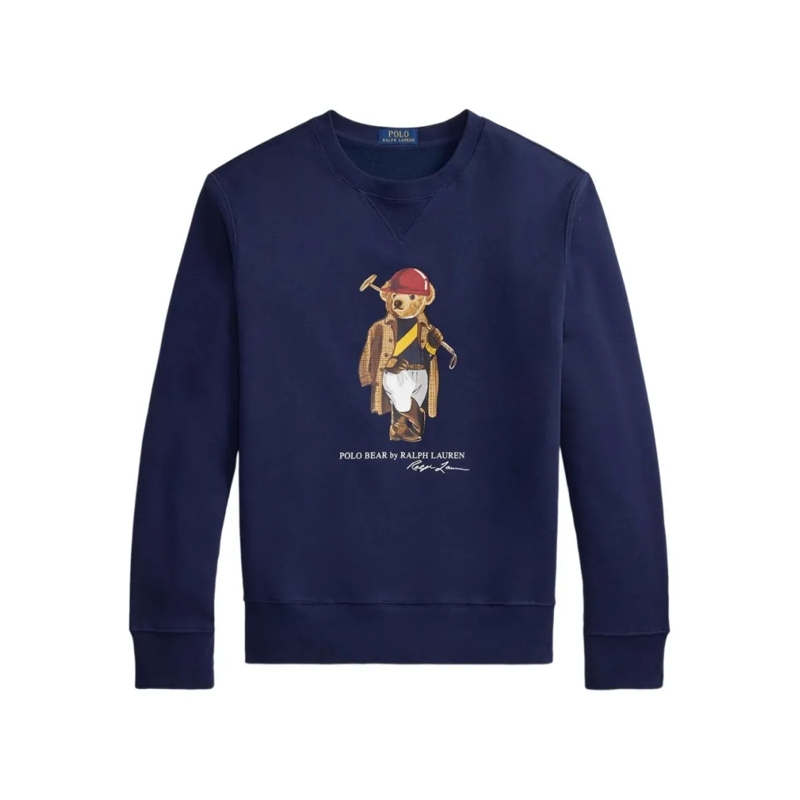 Polo Ralph Lauren  Crew Neck Sweatshirt With Equestrian Bear Graphic Blue