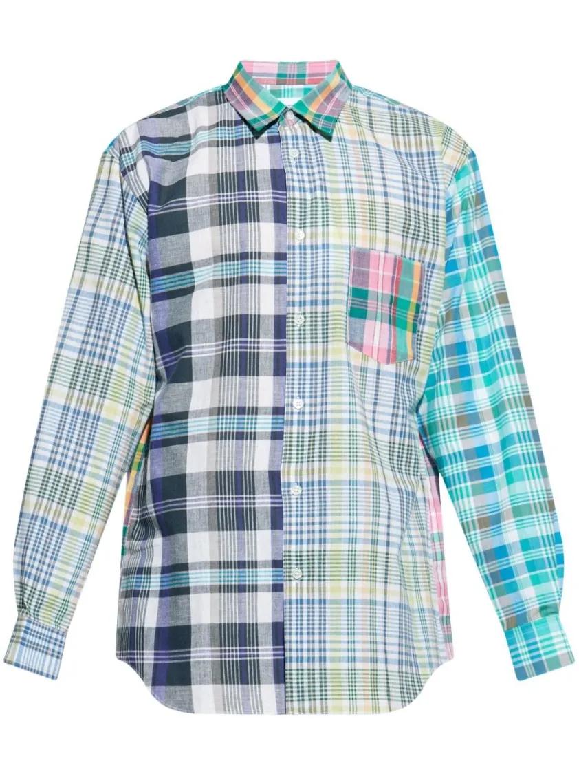 Thumbnail - Comme des Garcons - Patchwork Checked Shirt - Größe M - bunt
