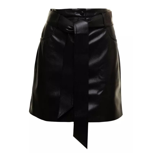 Nanushka Meda Skirt In Vegan Leather Black Black 