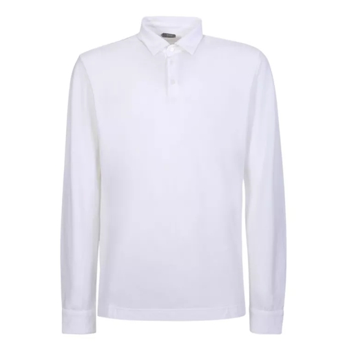 Zanone Long-Sleeved White Polo Shirt White Hemden