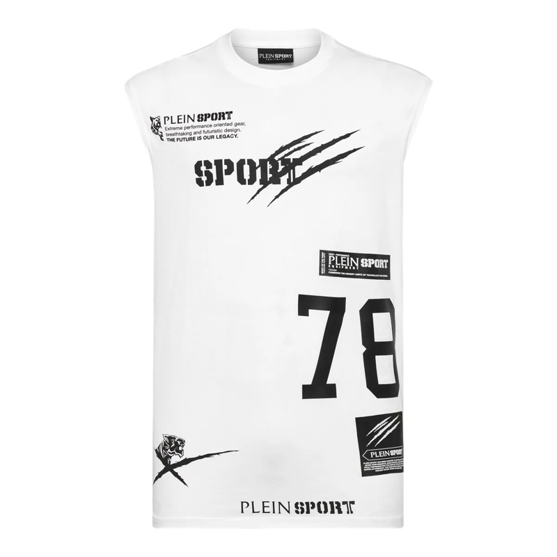 Plein Sport Top Tanktop Multilogo weiss