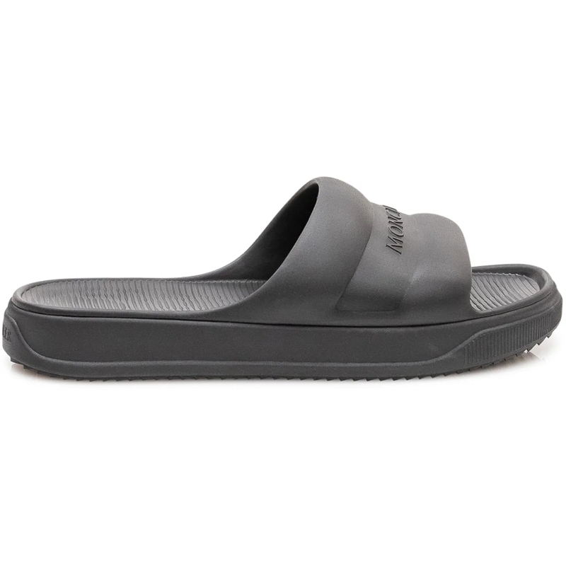 Moncler Hausschuhe Sandali Slide con Fascia dunkelgrau