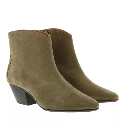 Isabel Marant Dacken Heeled Boots Leather Taupe Ankle Boot