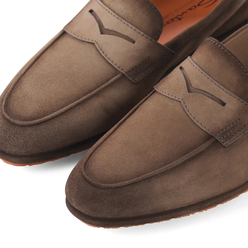 Santoni Chaussures à lacets Loafer aus Veloursleder blau(Image 7)