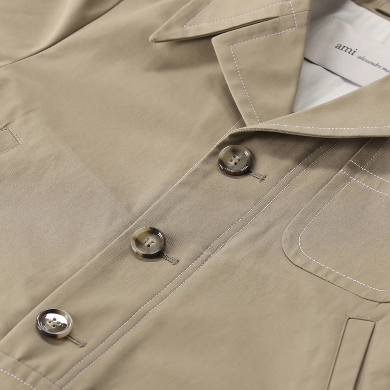 AMI Paris Übergangsjacke Kurze Jacke aus Baumwollmix braun(Image 4)