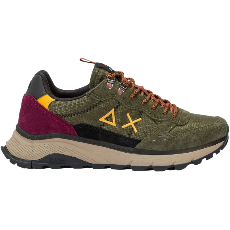 SUN68 Low-Top-Sneaker Sneakers Militare Scuro mehrfarbig