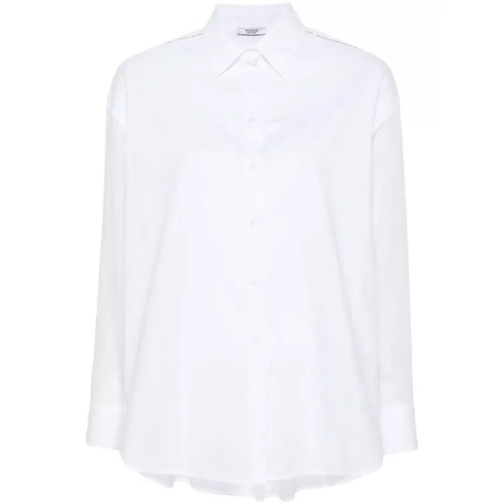 Peserico Rhinestone-Embellished Cotton Shirt White 