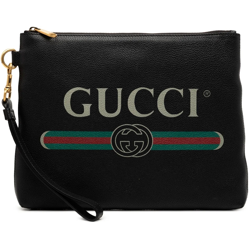 Gucci Clutch Leather Logo Clutch schwarz