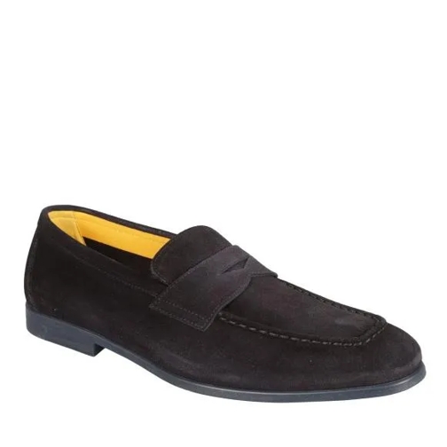 Doucal's Blue Loafers Black Mocassin