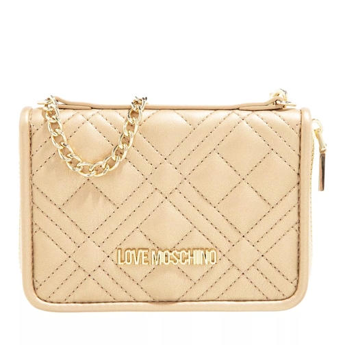 Love Moschino Bags Charms Quilt Pu  Oro Portefeuille à fermeture Éclair