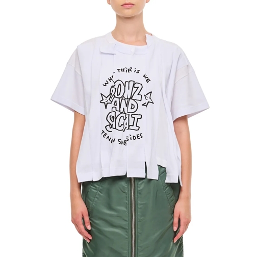 Sacai White Print T-Shirt White T-Shirts