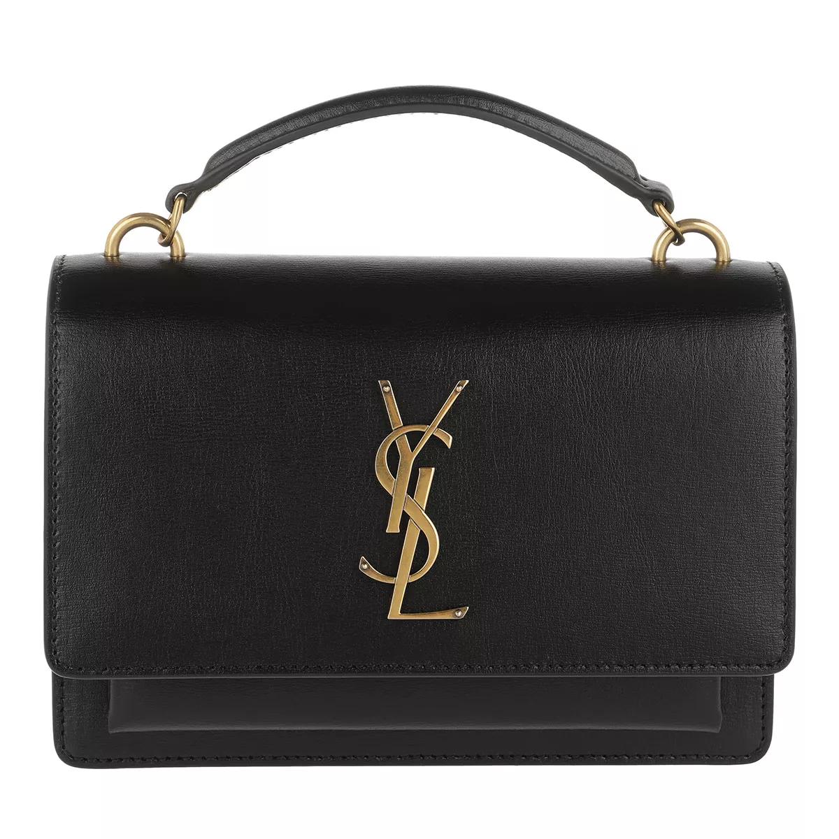 Saint Laurent Ysl Sunset Monogram Black Wallet On A Chain