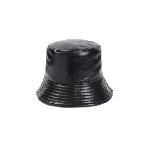 Chloé Black Leather Bucket Hat Black 