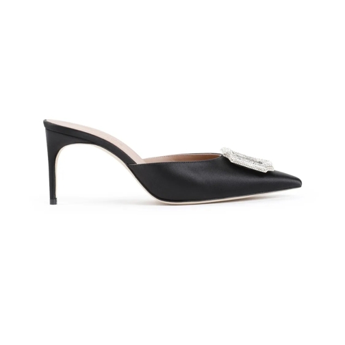 Malone Souliers Mule Mona 70 Black Satin Mules Black