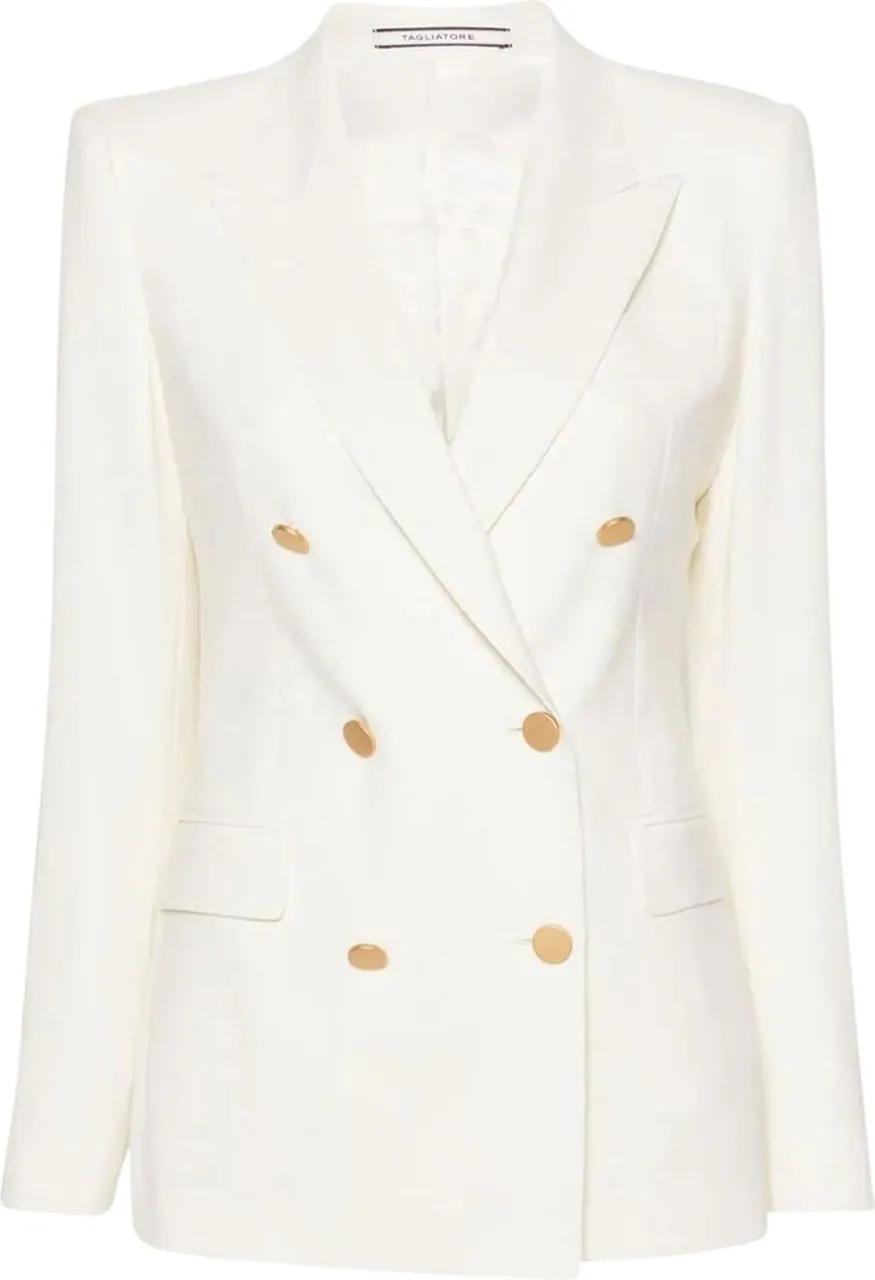 Thumbnail - Tagliatore - Double Breasted Cotton Blazer - Größe 44 - bunt