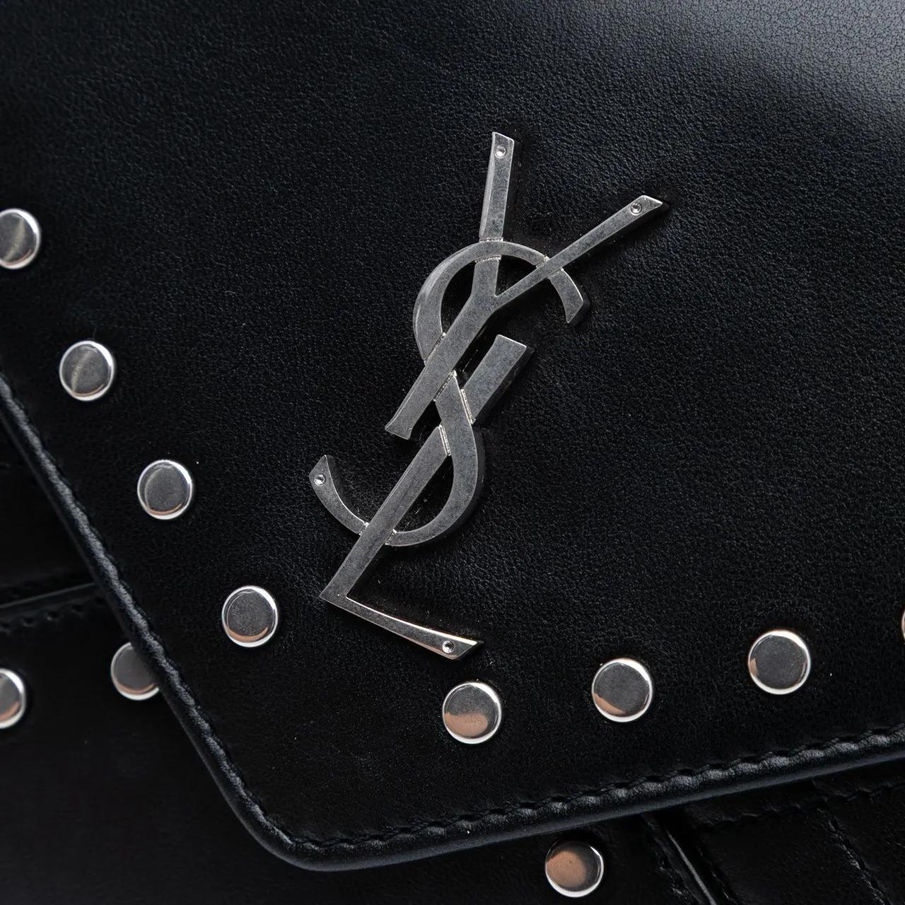 Thumbnail - Saint Laurent Hobo Bags - Quilted Lambskin Studded Monogram Gaby Shoulder Ba - Gr. unisize - in Schwarz - für Damen
