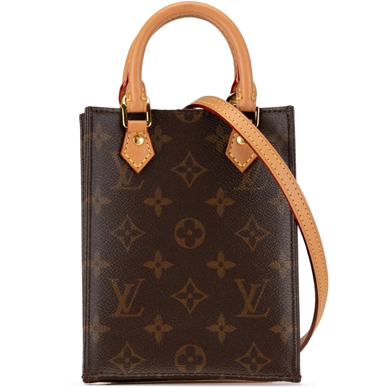 Louis Vuitton Schultertasche Monogram Petit Sac Plat braun