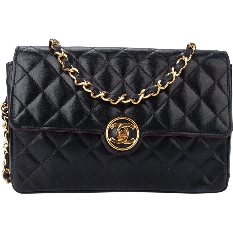 Chanel Sac à bandoulière Chanel Quilted Lambskin 24K Gold Mini Single Flap  mehrfarbig