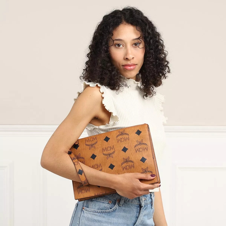 Mcm Medium Monogram Denim Clutch Bag