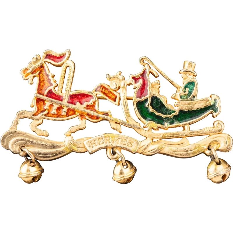 Hermès Ring Hermes Early Ponytail Emaille Brooch mehrfarbig