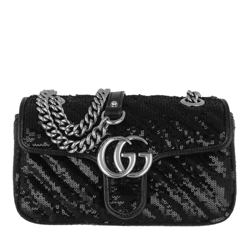 Gucci GG Marmont Matelassé Crossbody Bag Sequin Black Crossbody Bag