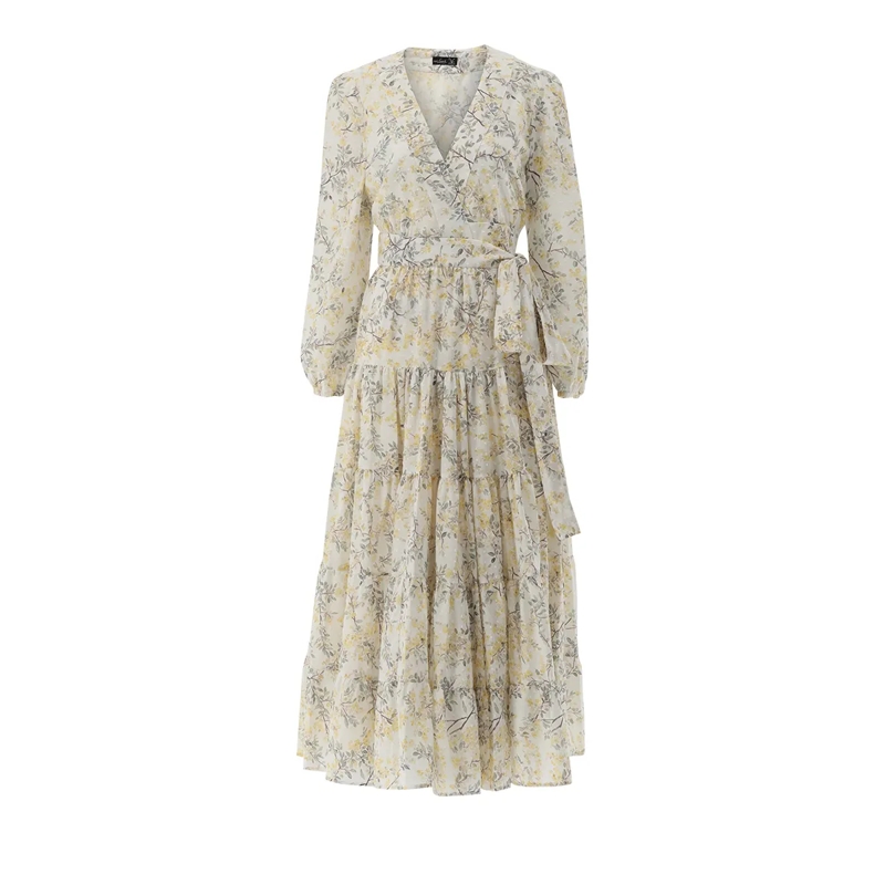 VAN LAACK Maxikleid Kleid Modern Fit Druck braun