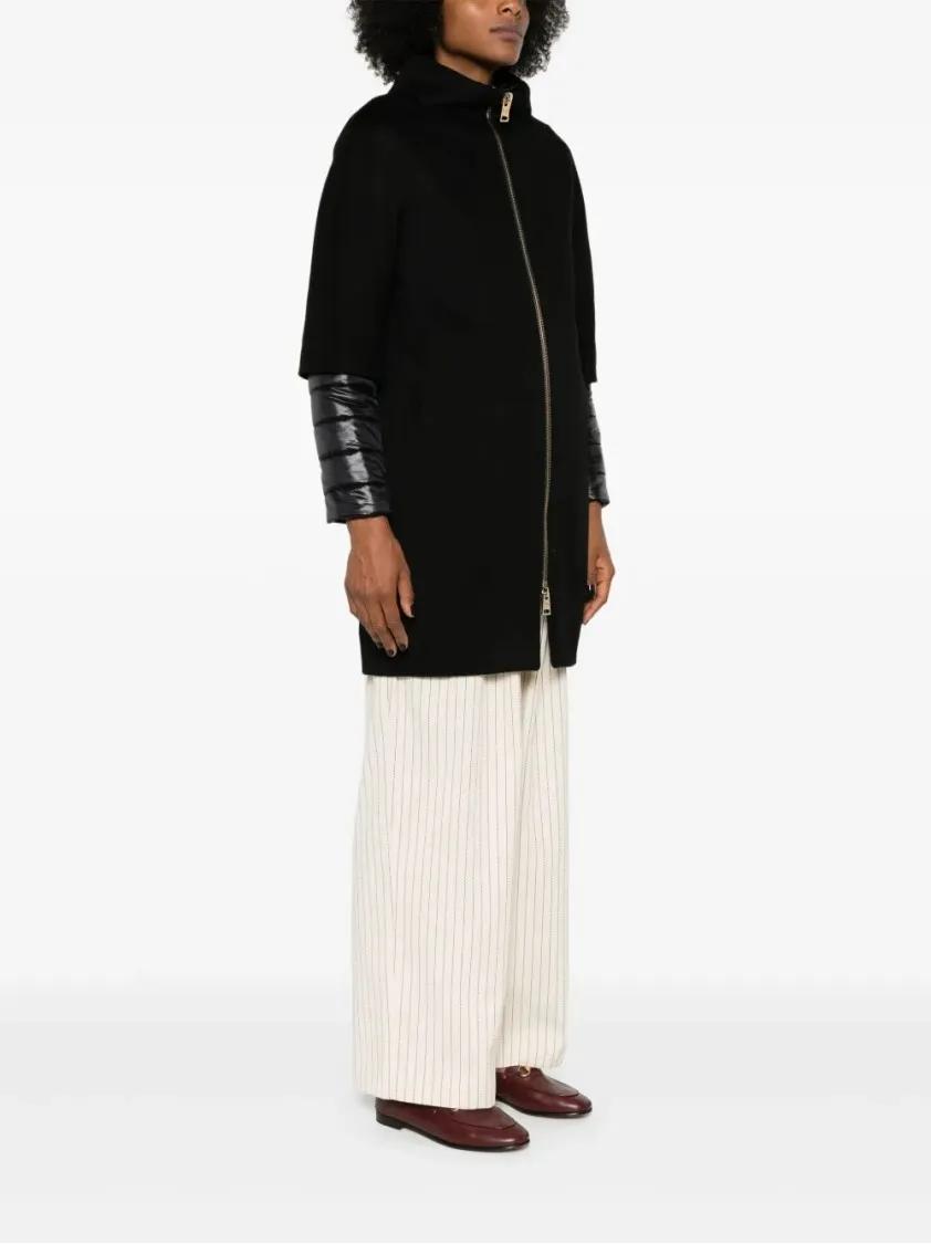 Herno Wool Outerwear Coat With Minimalist Design Black