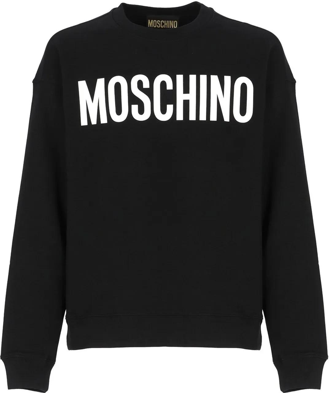 Thumbnail - Moschino - Black Cotton Sweatshirt With Oversized Logo Design - Größe L - schwarz