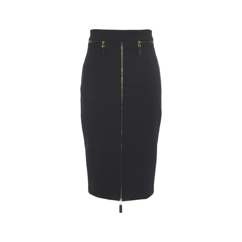 Elisabetta Franchi Midirok Midi Skirt With Logo Details Black