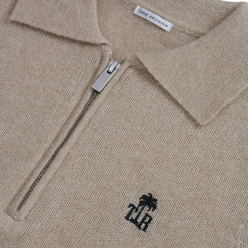 True Religion Poloshirt Strick-Poloshirt AMARA beige(Image 5)