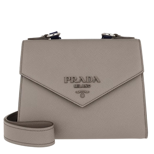 Prada Prada Monochrome Saffiano Leather Bag Clay Gray /Ink Blue Crossbody Bag
