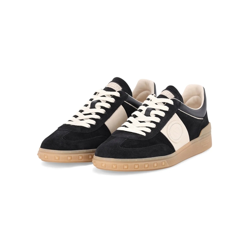 Valentino Garavani Schnürschuhe Sneaker aus Veloursleder schwarz