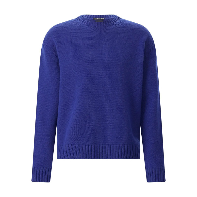Tom Ford T-Shirt Pullover aus Kaschmir & Wolle blau