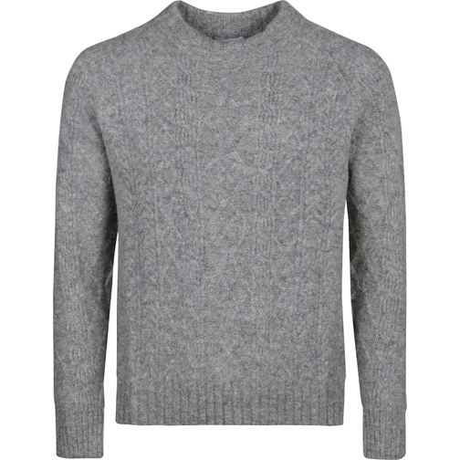 Ballantyne  Aran Round Neck Sweater Metallic silber