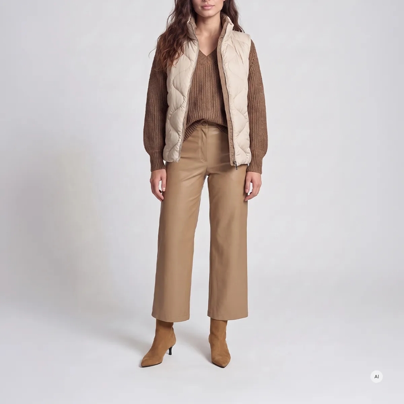 Marc Aurel Weste Weste- Leistentaschen mit Kontrastdetails- regu beige(Image 2)