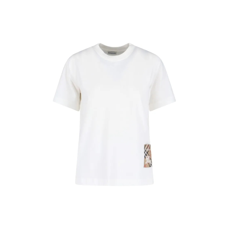 Burberry T-shirt "Check" T-Shirt, In White Cotton White
