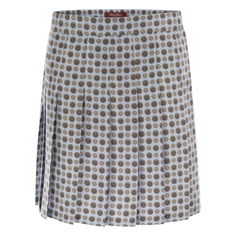Max Mara Minirock Madison - Pleated Silk Skirt Blue